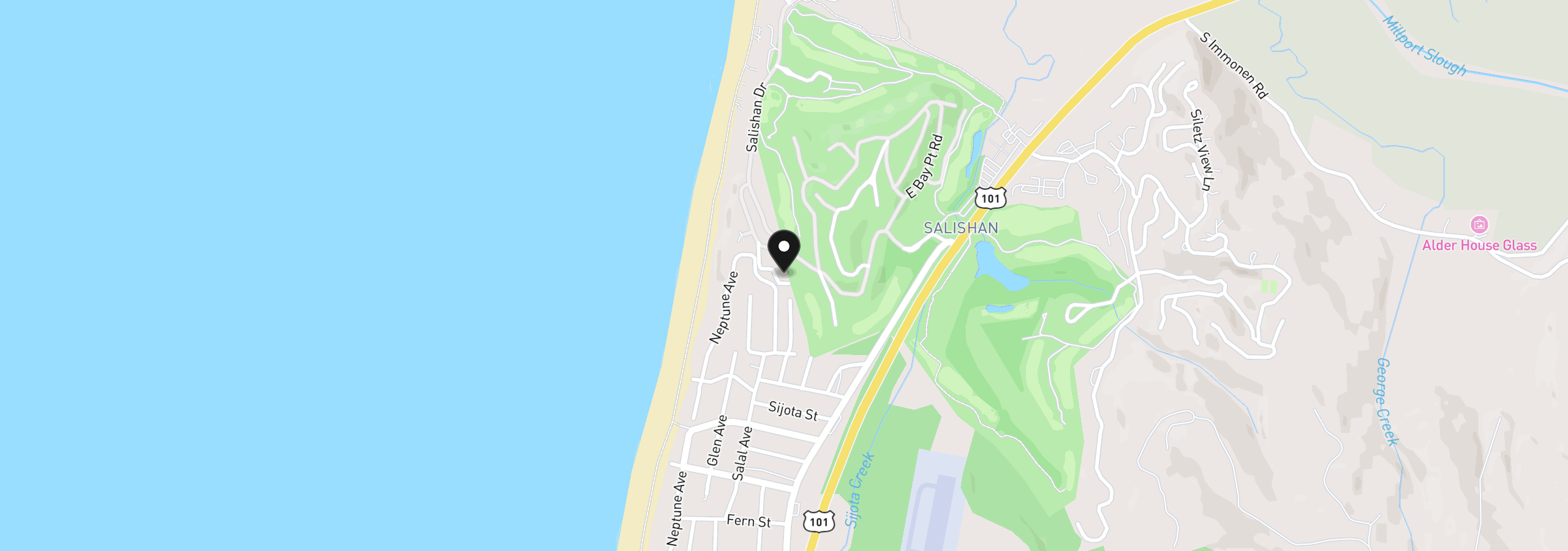 Map showing the location of 17 Ocean Crest Ln, Gleneden Beach, OR 97388