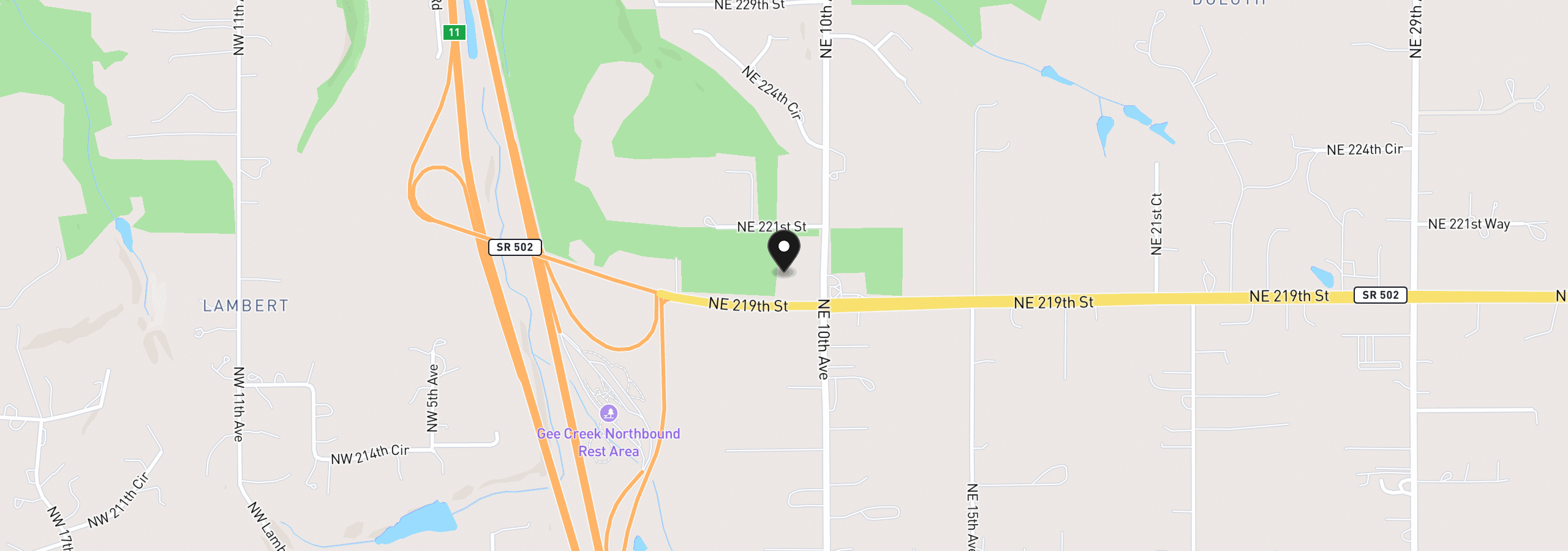 Map showing the location of 22002 NE 10th Ave, Ridgefield, Wa 98642
