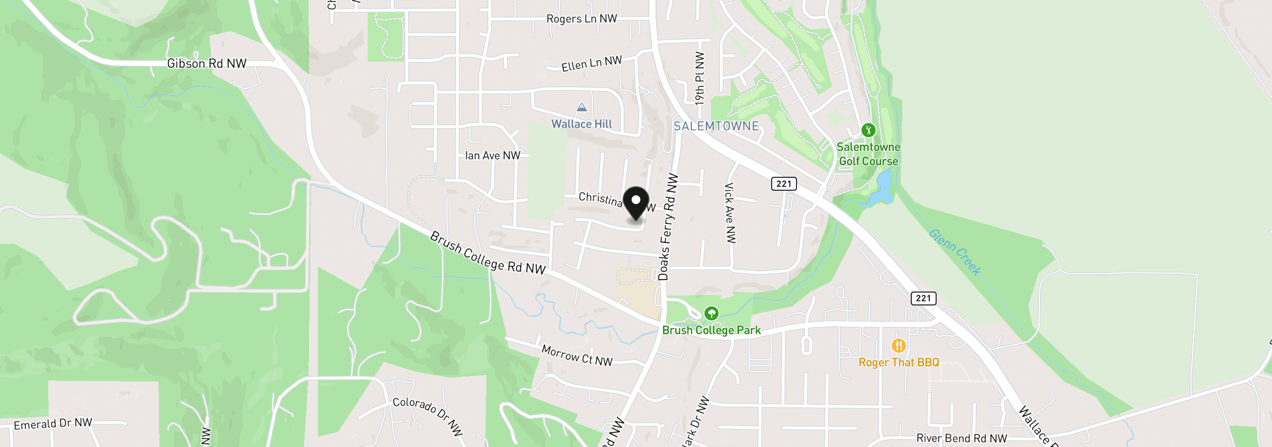 Map showing the location of 2145 Banyonwood Ave NW, Salem, OR 97304