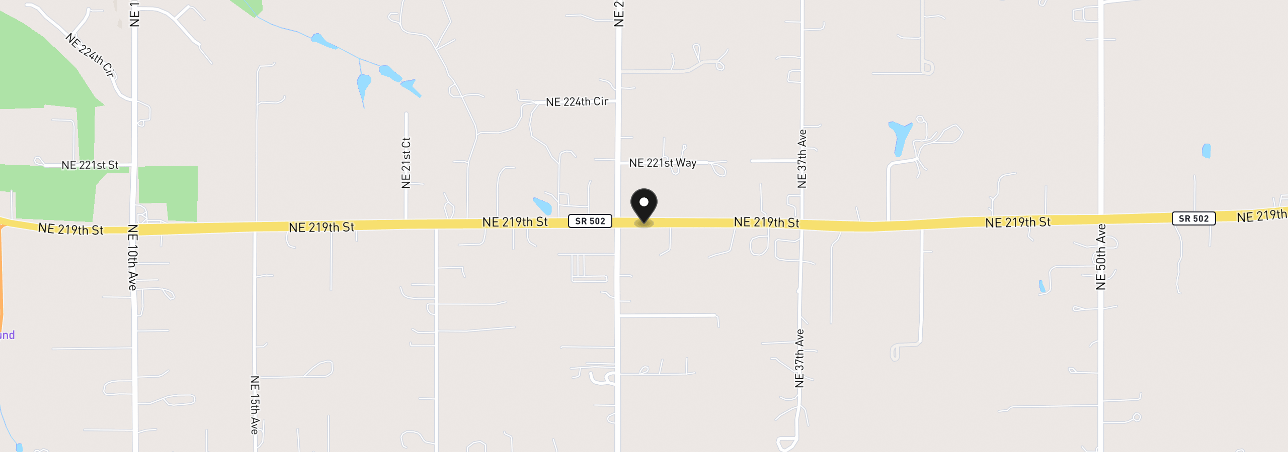 Map showing the location of NE 219th St, Ridgefield, Wa 98642