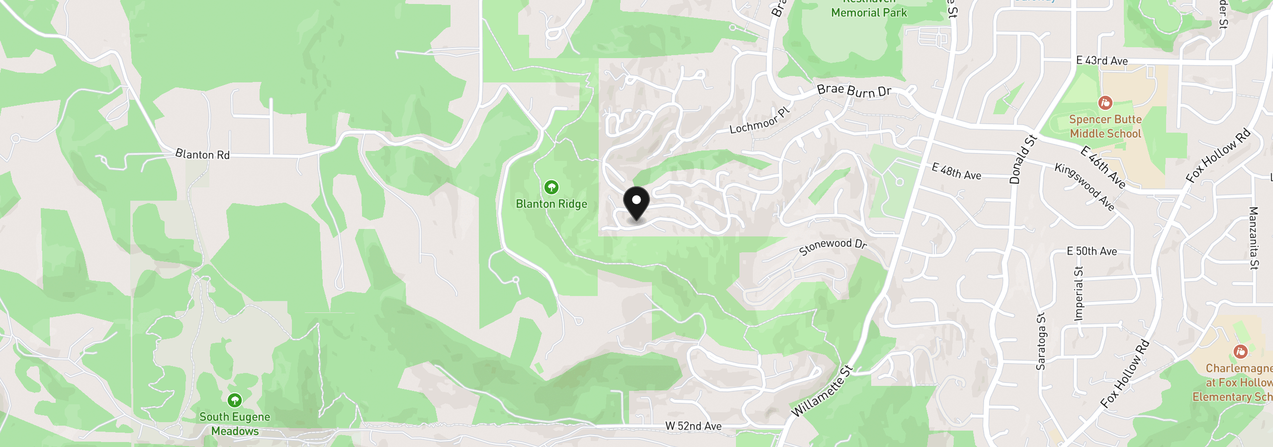 Map showing the location of 643 Startouch Dr, Eugene, OR 97405