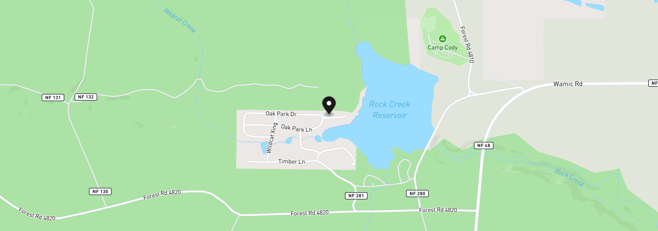 Map showing the location of 331 Ponderosa Pl, Tygh Valley, OR 97063