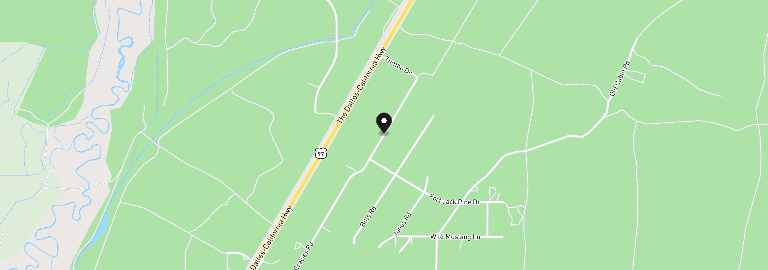 Map showing the location of 1 Gracies Rd, Gilchrist, OR 97737