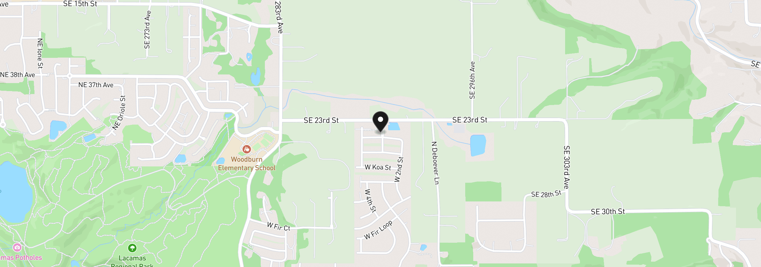 Map showing the location of 331 W Maple St, Washougal, Wa 98671