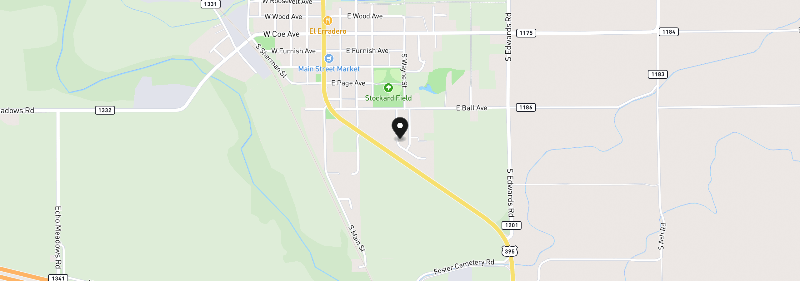 Map showing the location of 870 Tinley St, Stanfield, OR 97875
