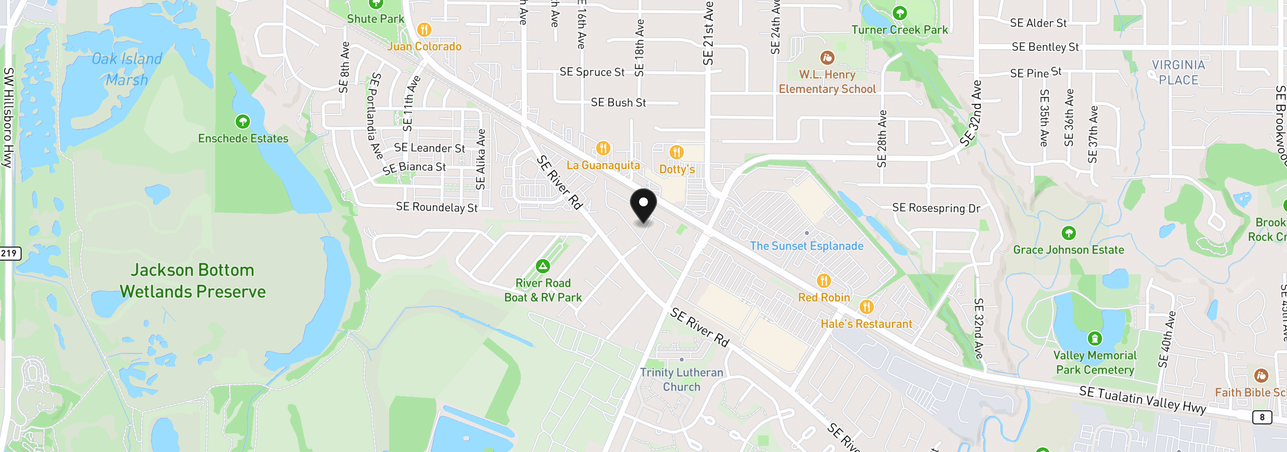 Map showing the location of 1901 SE Minter Bridge Rd 38, Hillsboro, OR 97123
