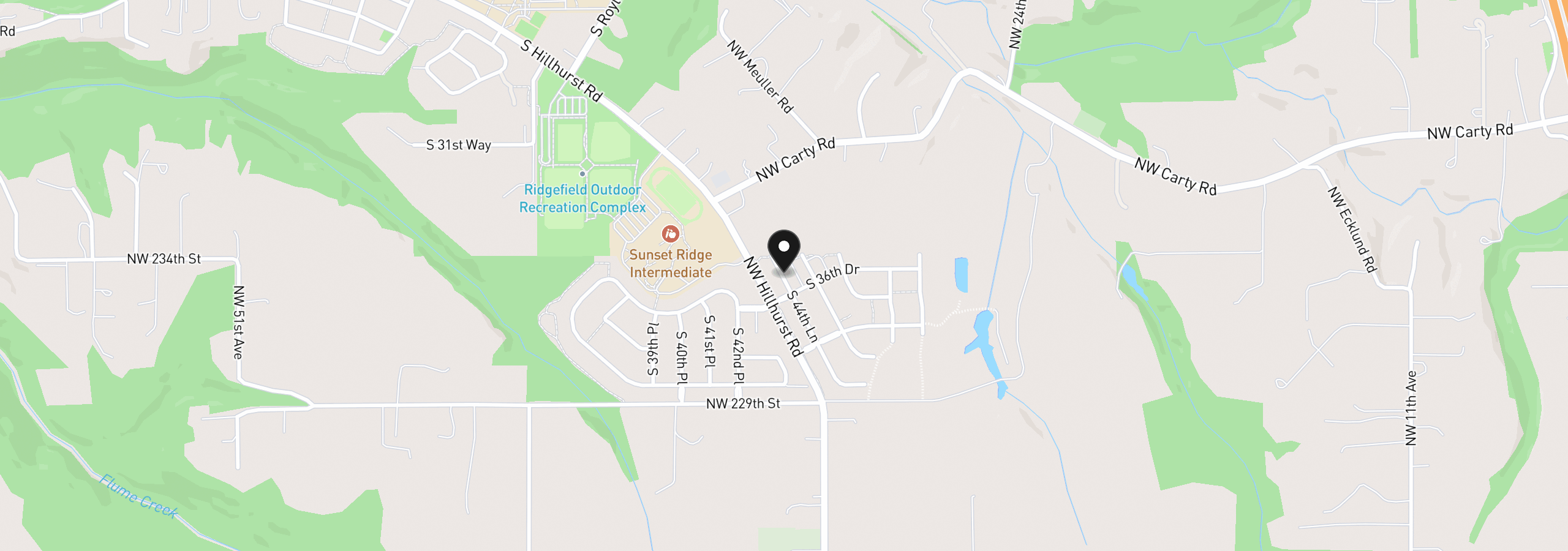 Map showing the location of 3564 44th Ln, Ridgefield, Wa 98642