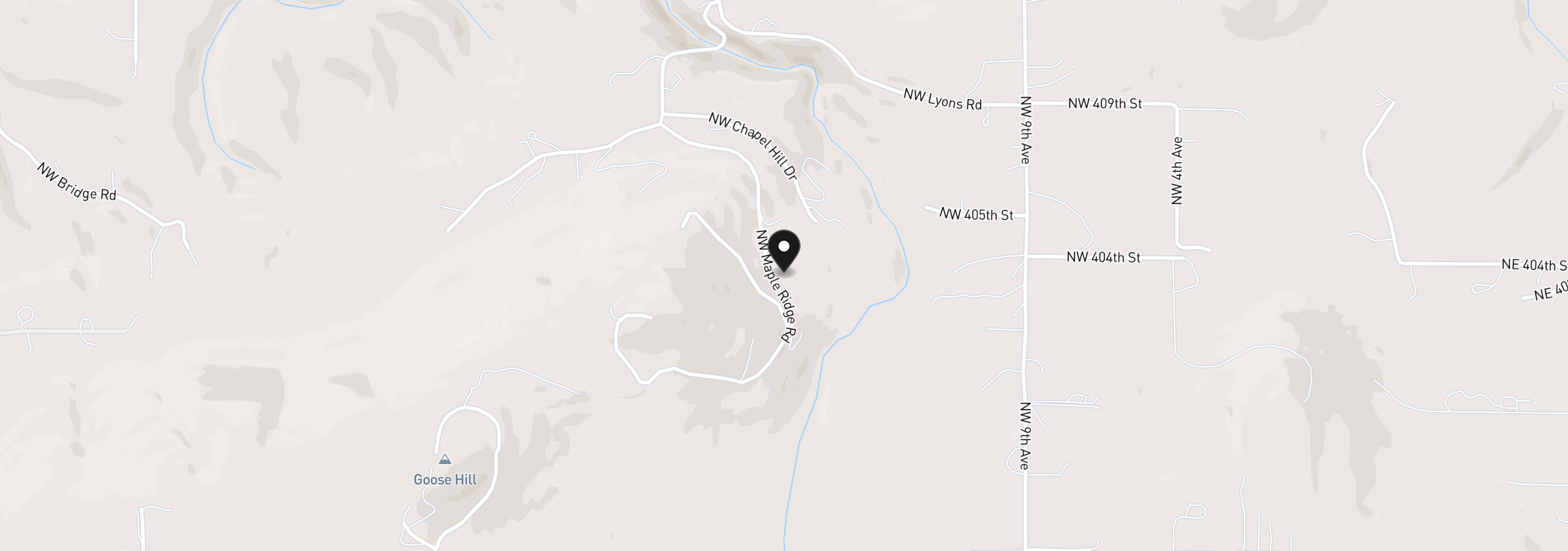 Map showing the location of 40405 NW Maple Ridge Rd, Woodland, Wa 98674