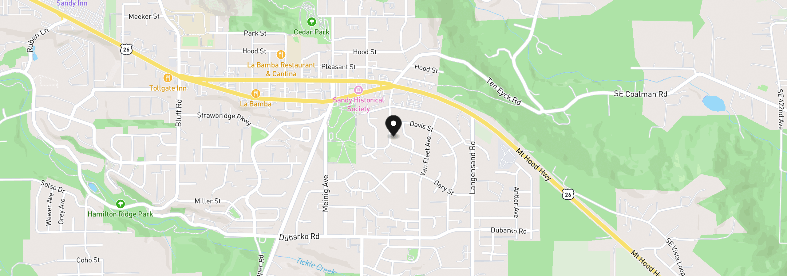 Map showing the location of 17840 Wolf Dr, Sandy, OR 97055