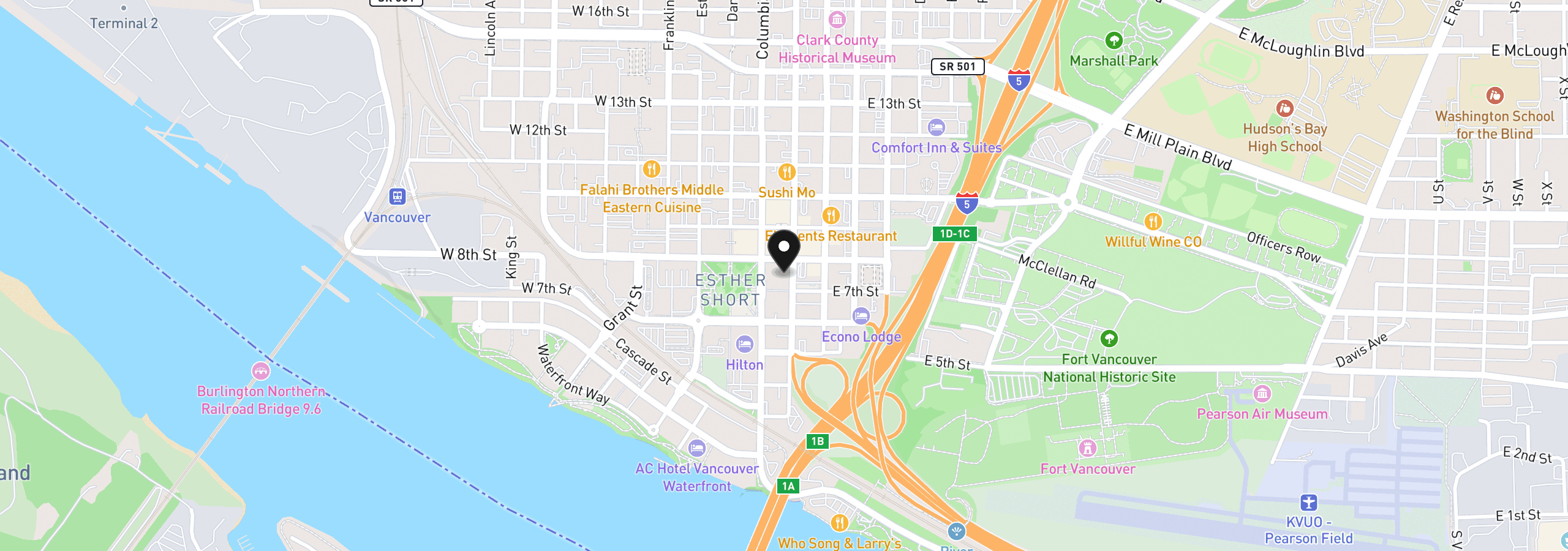 Map showing the location of 700 Washington St 1123, Vancouver, Wa 98660