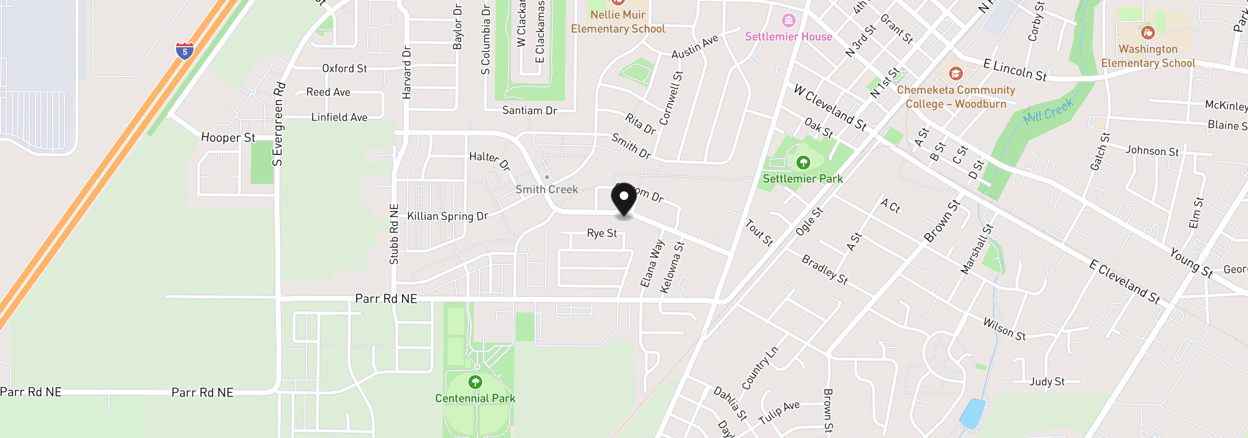 Map showing the location of 818 Ben Brown Ln, Woodburn, OR 97071