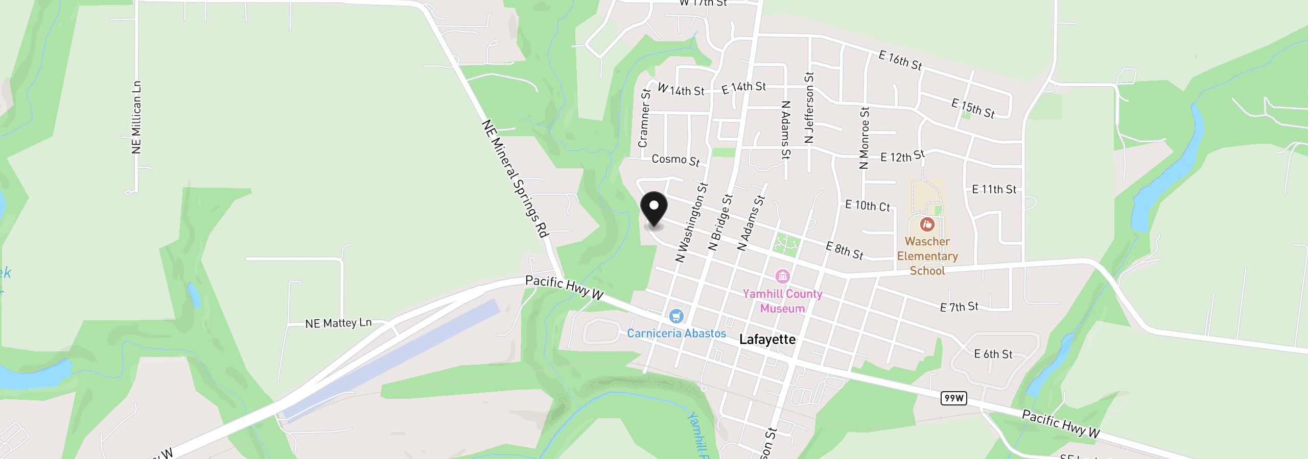 Map showing the location of 242 Canyon View Dr, Lafayette, OR 97127