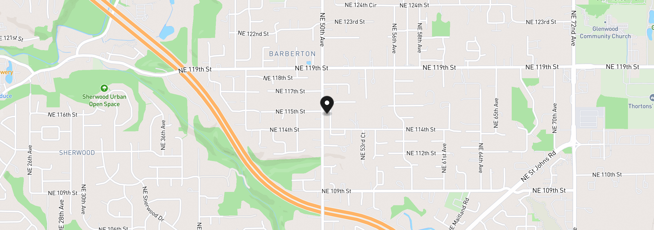 Map showing the location of 11500 NE 51st Ave, Vancouver, Wa 98660