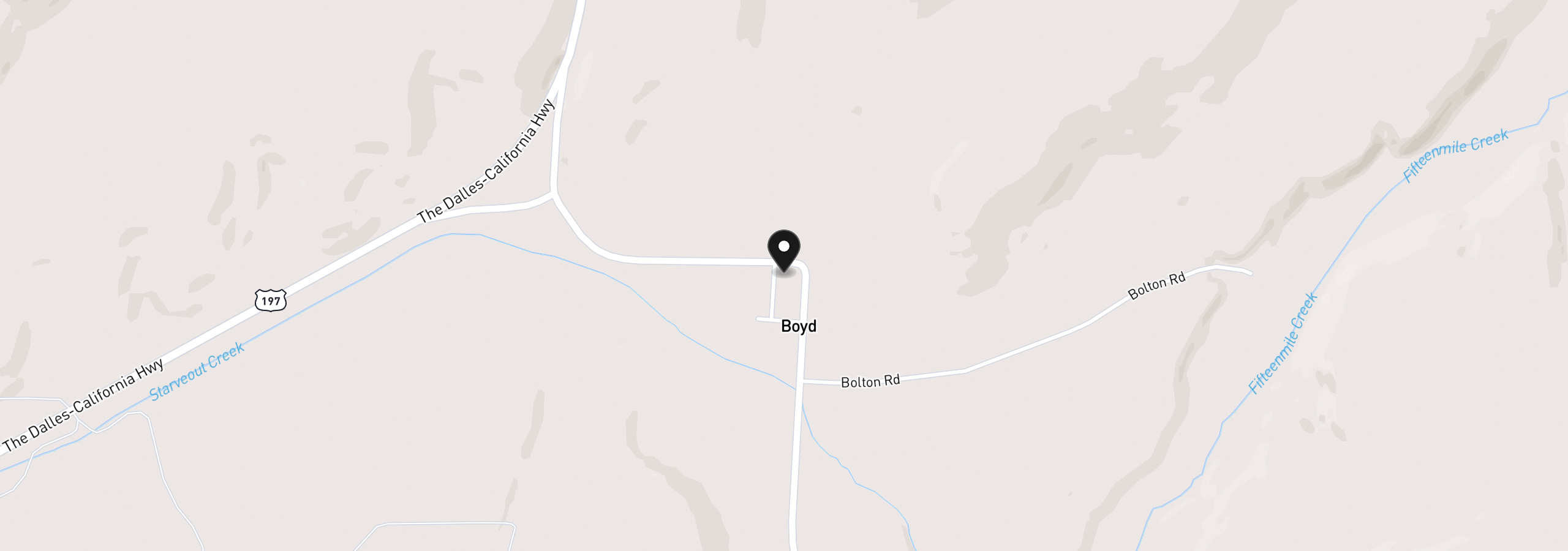 Map showing the location of 66556 Boyd Loop Rd, Dufur, OR 97021