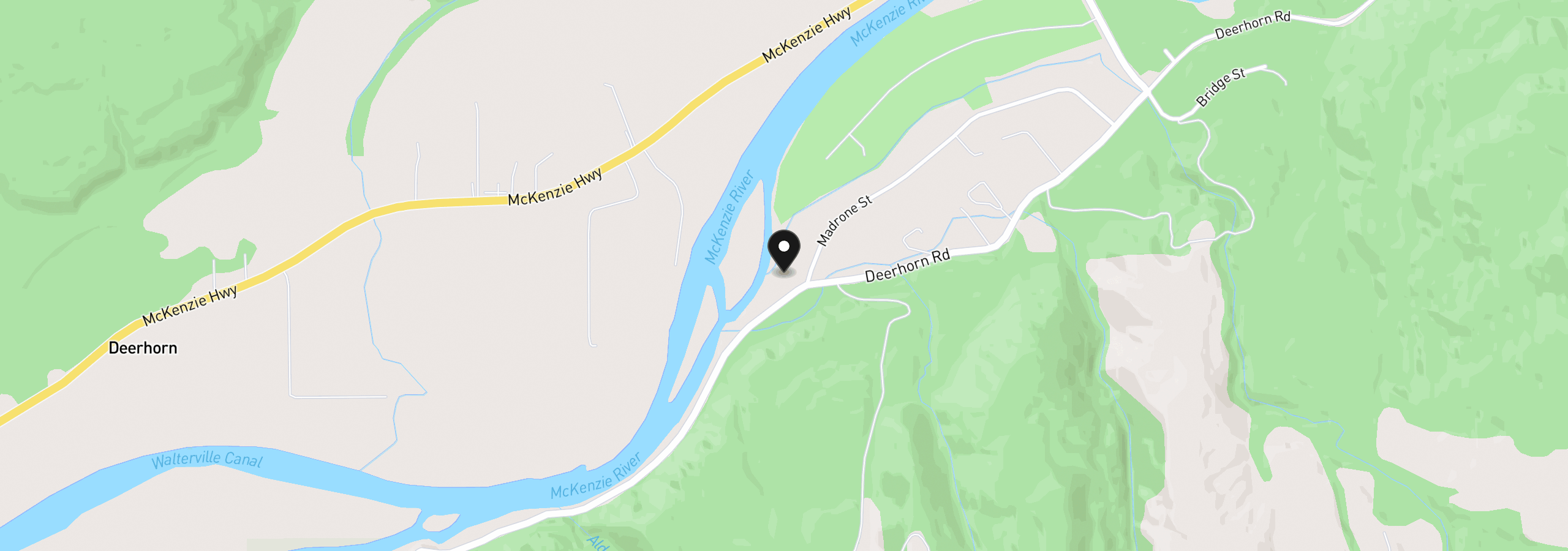 Map showing the location of 41577 Deerhorn Rd, Springfield, OR 97478