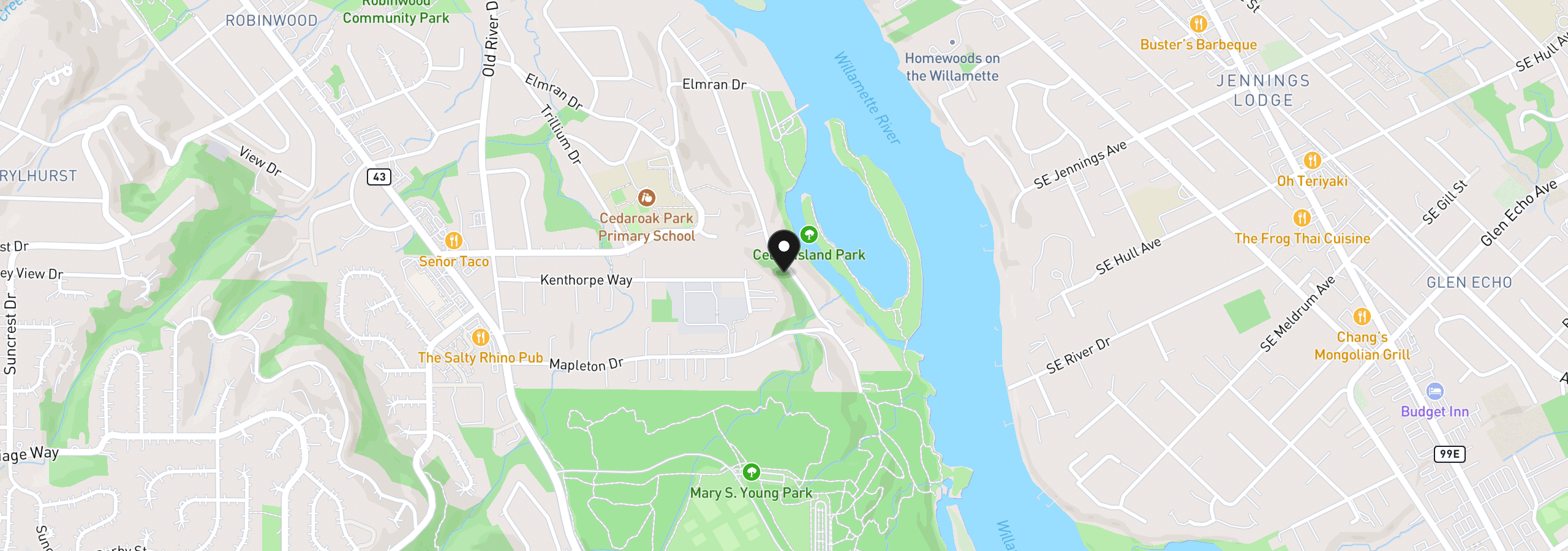 Map showing the location of 19155 Nixon Ave, West Linn, OR 97068