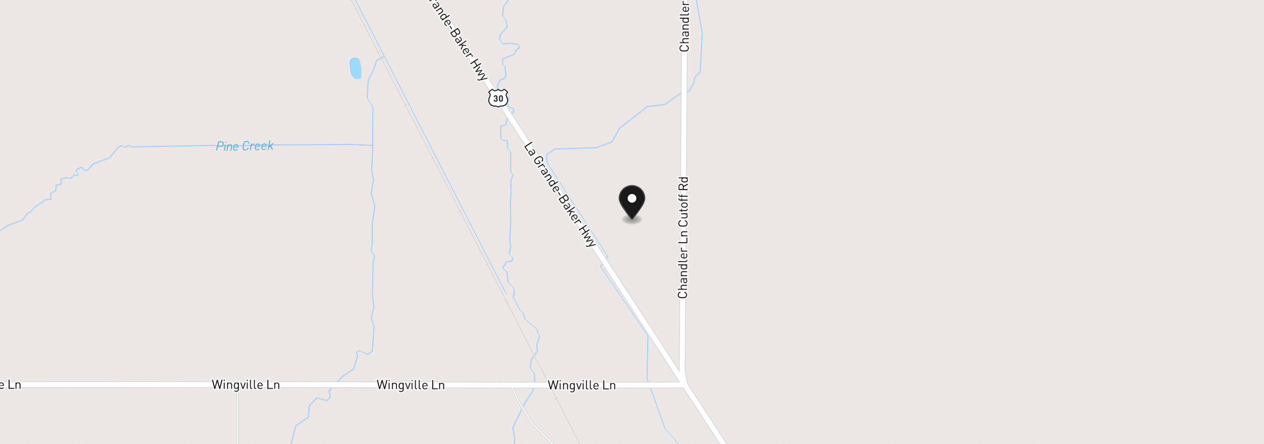 Map showing the location of 43097 Hwy 30, Baker City, OR 97814