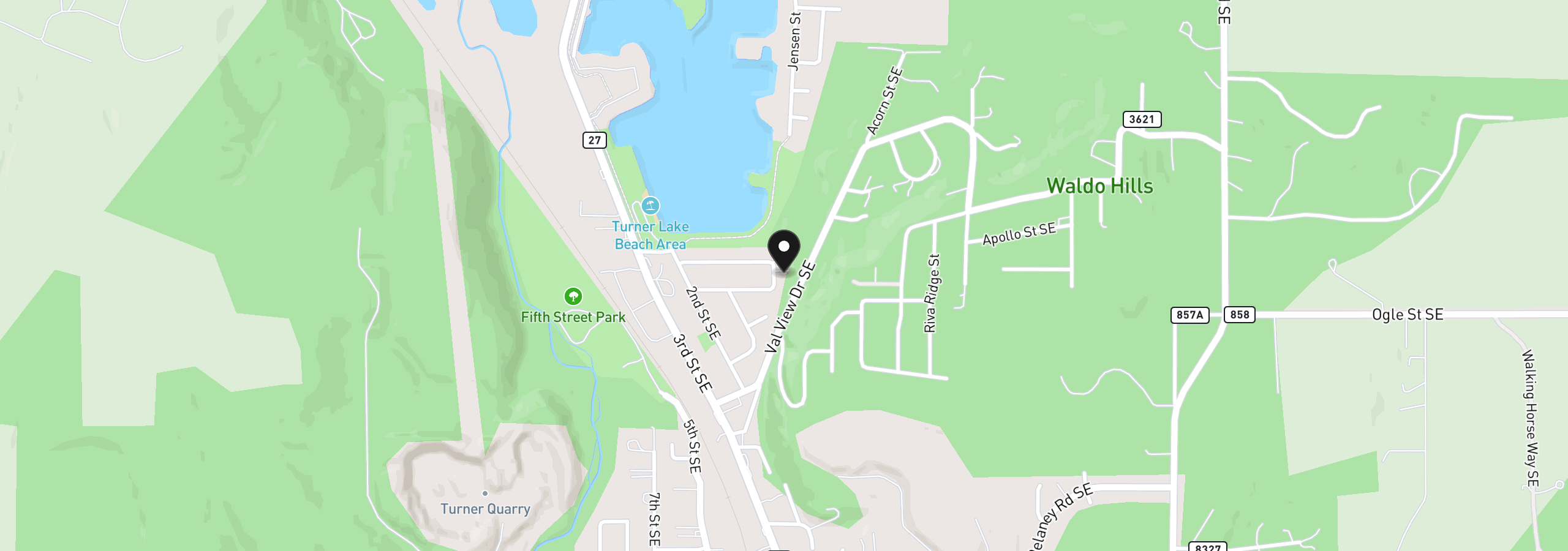 Map showing the location of 5363 Holly Loop, Turner, OR 97392