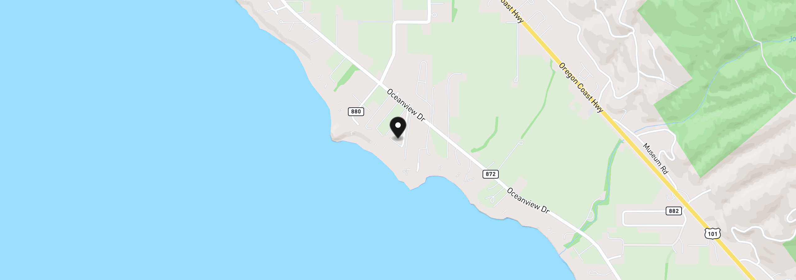 Map showing the location of 15482 Morrison Ln, Brookings, OR 97415
