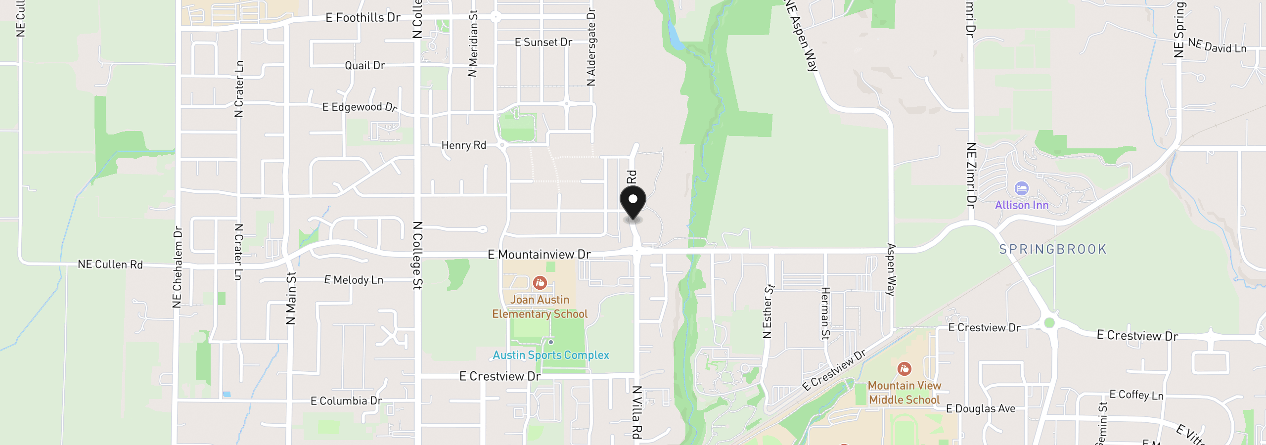 Map showing the location of 1313 E Canto St, Newberg, OR 97132