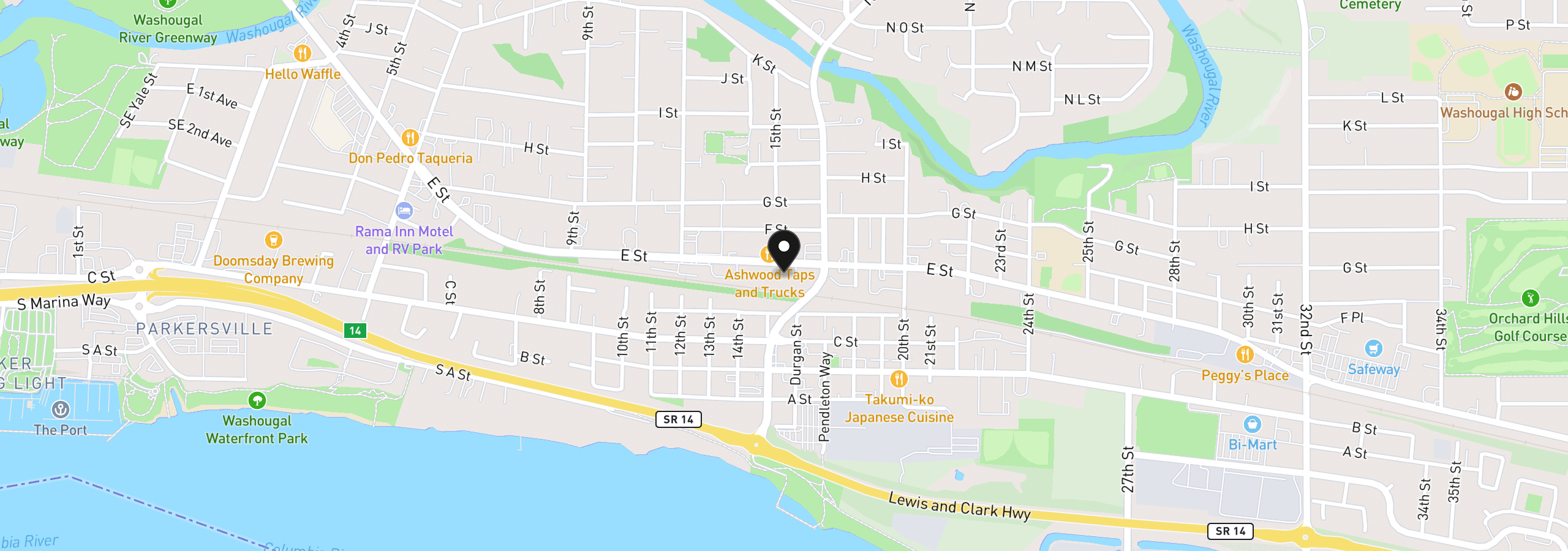 Map showing the location of Tax Id 71529000 St, Washougal, Wa 98671
