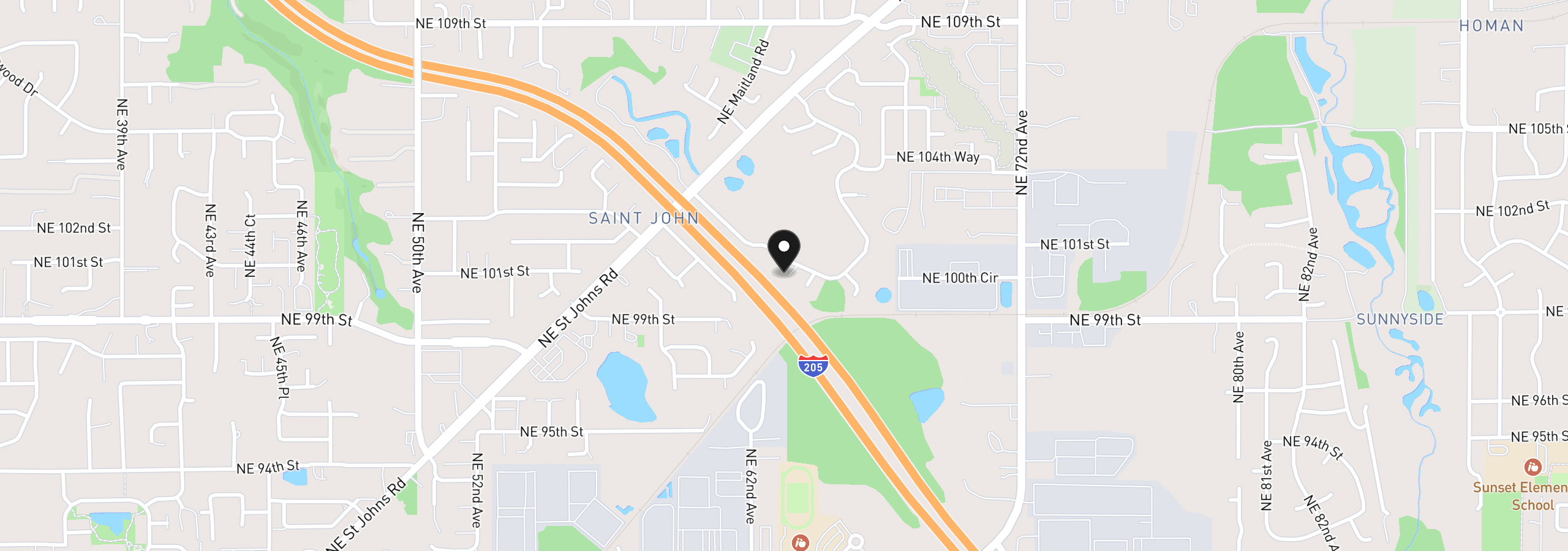 Map showing the location of 6307 NE Wilding Rd, Vancouver, Wa 98686