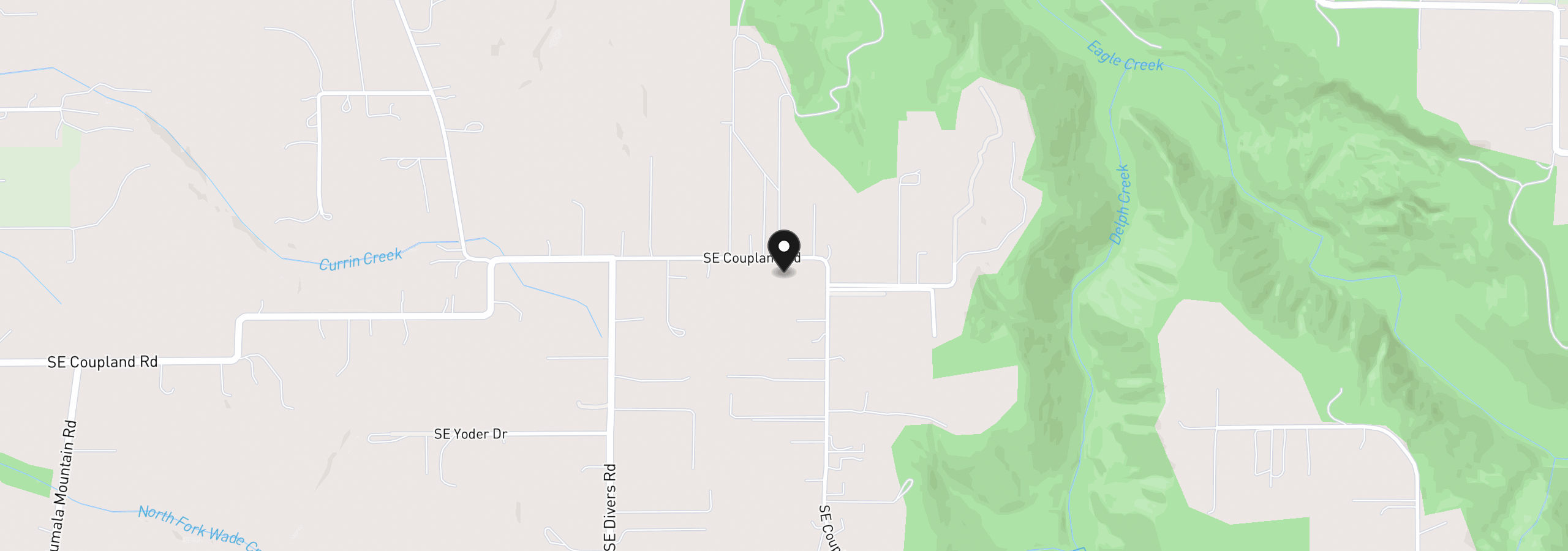 Map showing the location of 38100 SE Coupland Rd, Estacada, OR 97023