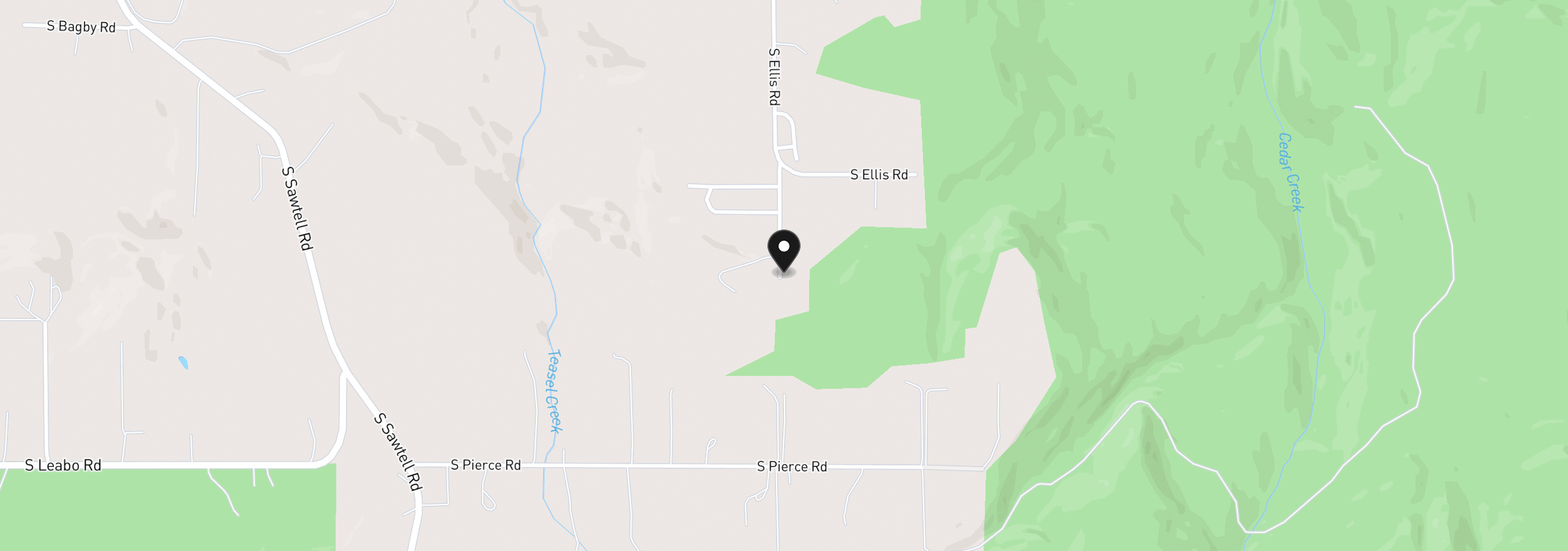 Map showing the location of 35556 S Aqua Springs Rd, Molalla, OR 97038