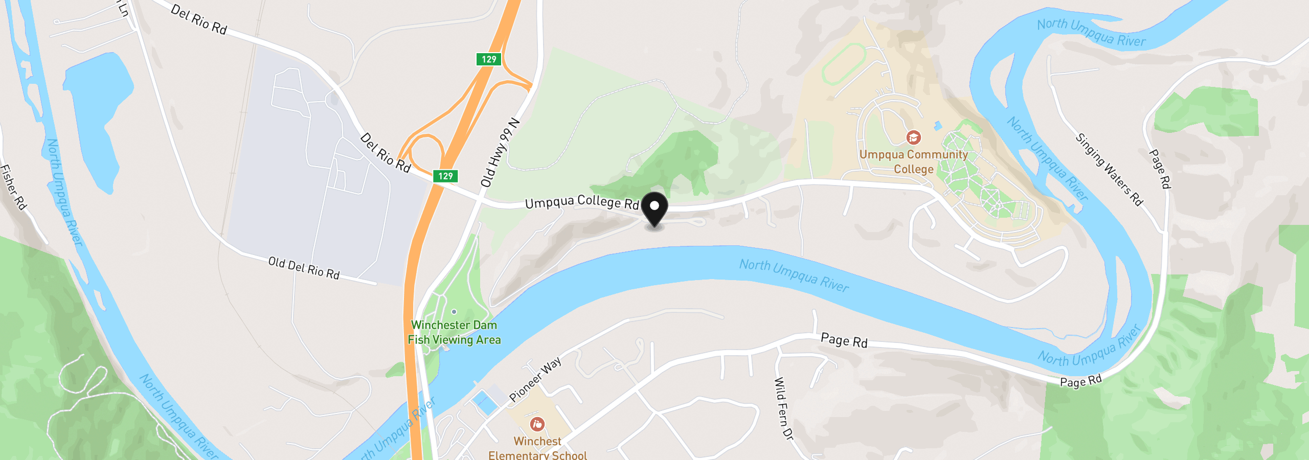 Map showing the location of 355 Boatwatch Ln, Roseburg, OR 97470