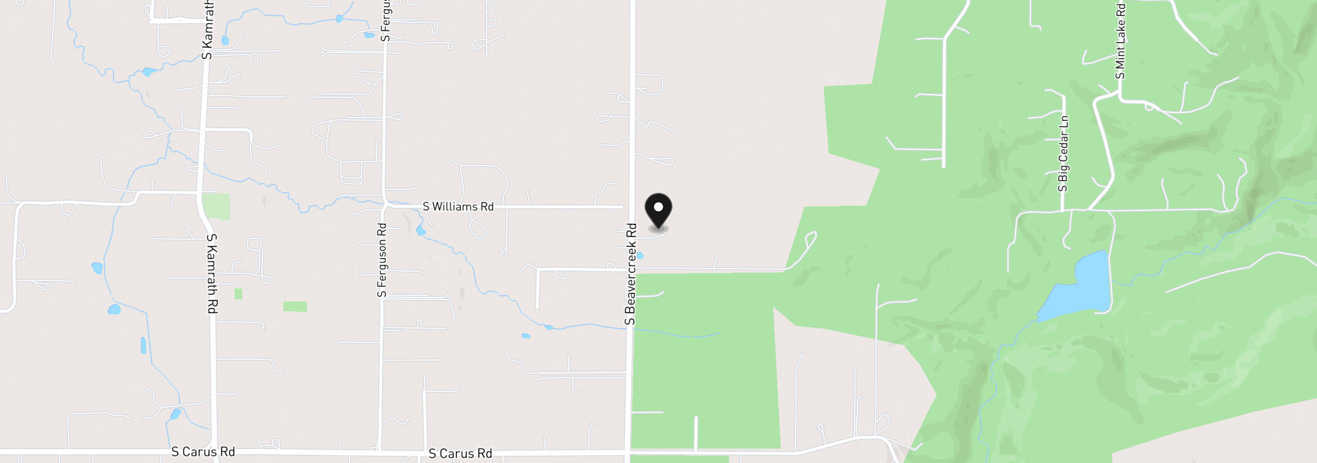 Map showing the location of 22560 S Beavercreek Rd, Beavercreek, OR 97004