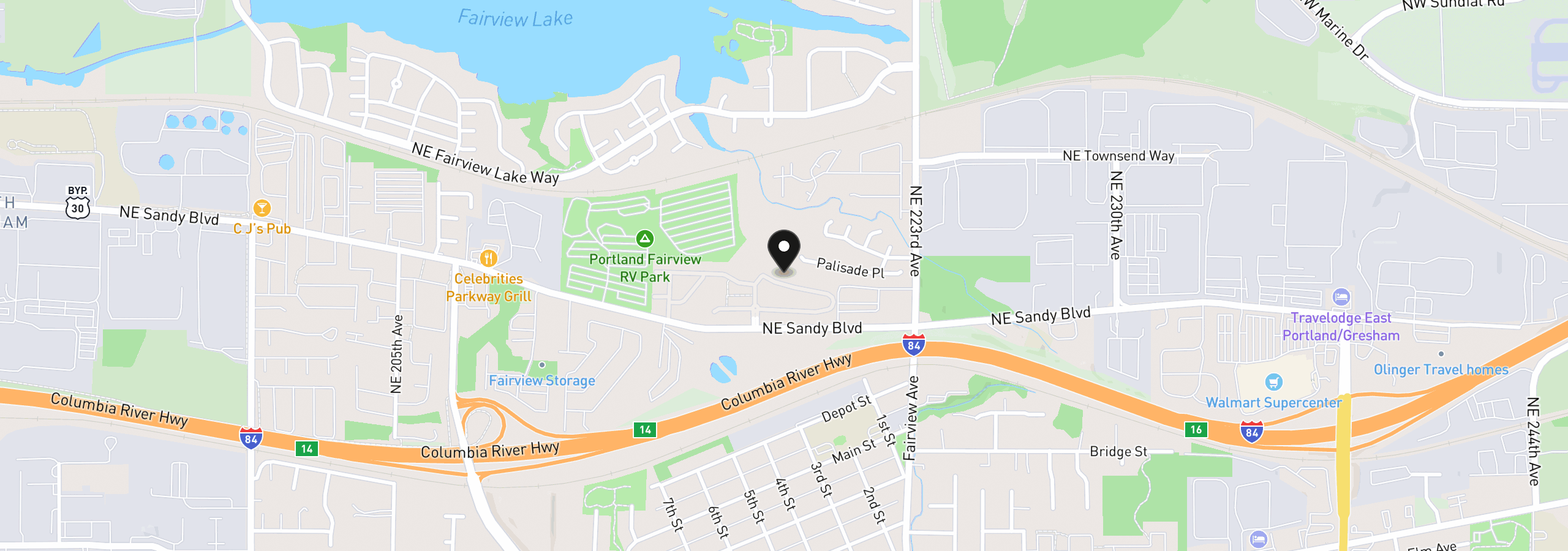 Map showing the location of 21847 NE Heartwood Cir, Fairview, OR 97024