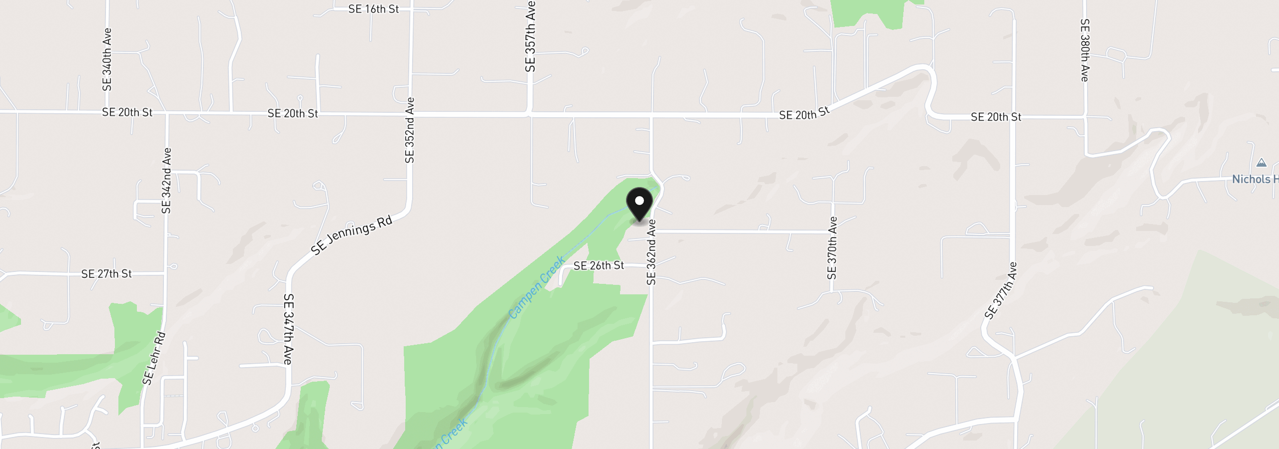 Map showing the location of 2516 SE 362nd Ave, Washougal, Wa 98671