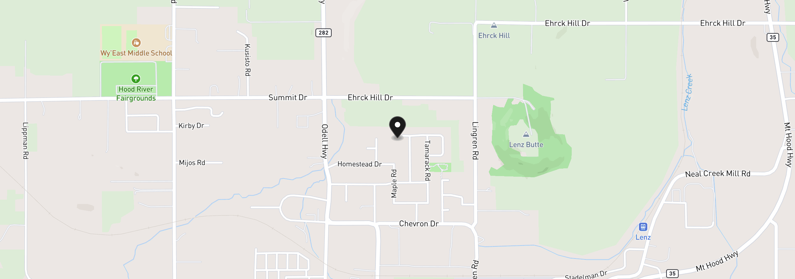 Map showing the location of 3715 Jones Dr, Hood River, OR 97031