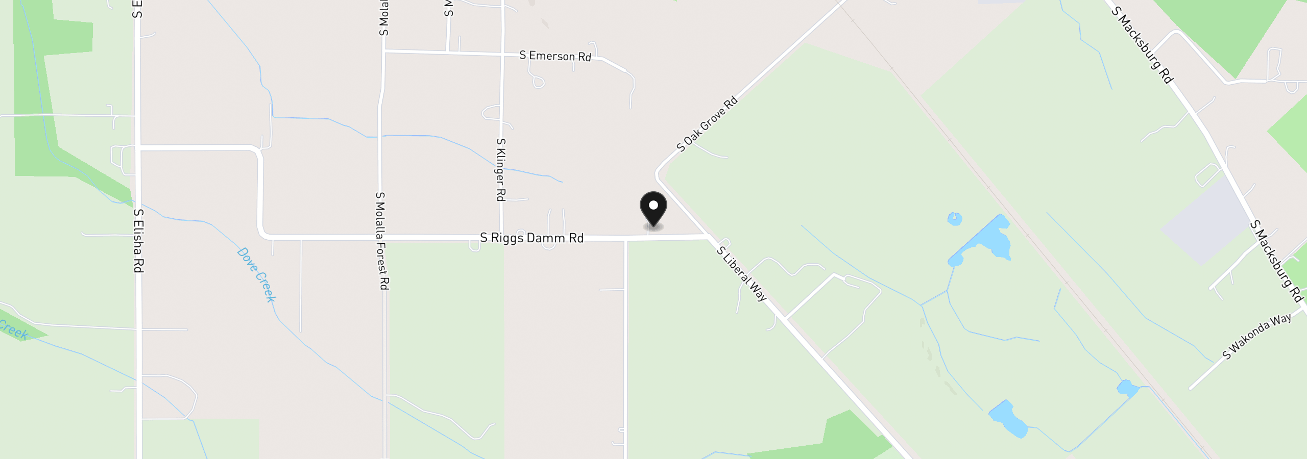 Map showing the location of 12051 S Riggs Damm Rd, Canby, OR 97013