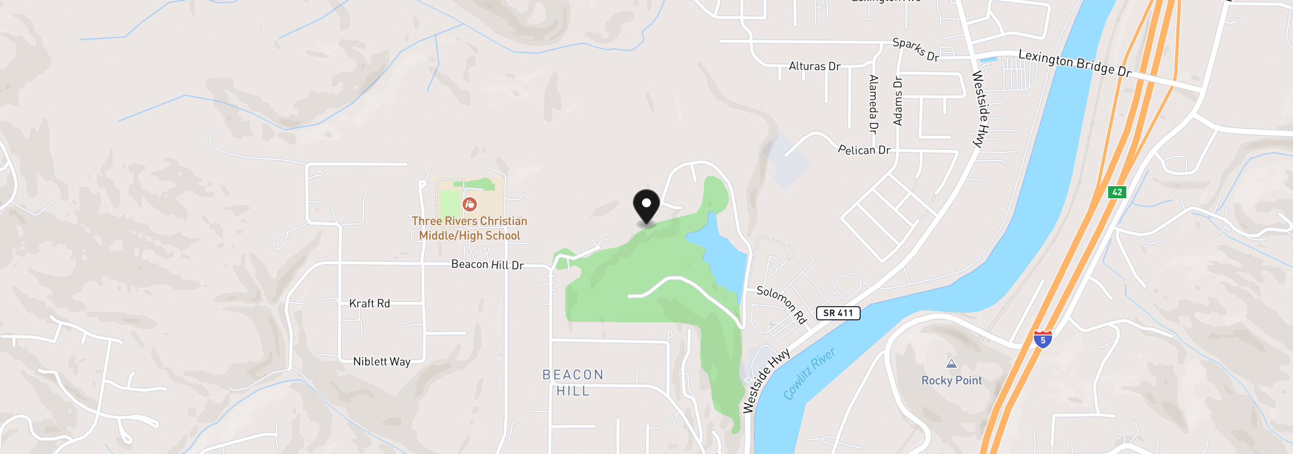 Map showing the location of 300 Shoreview Dr, Kelso, Wa 98626