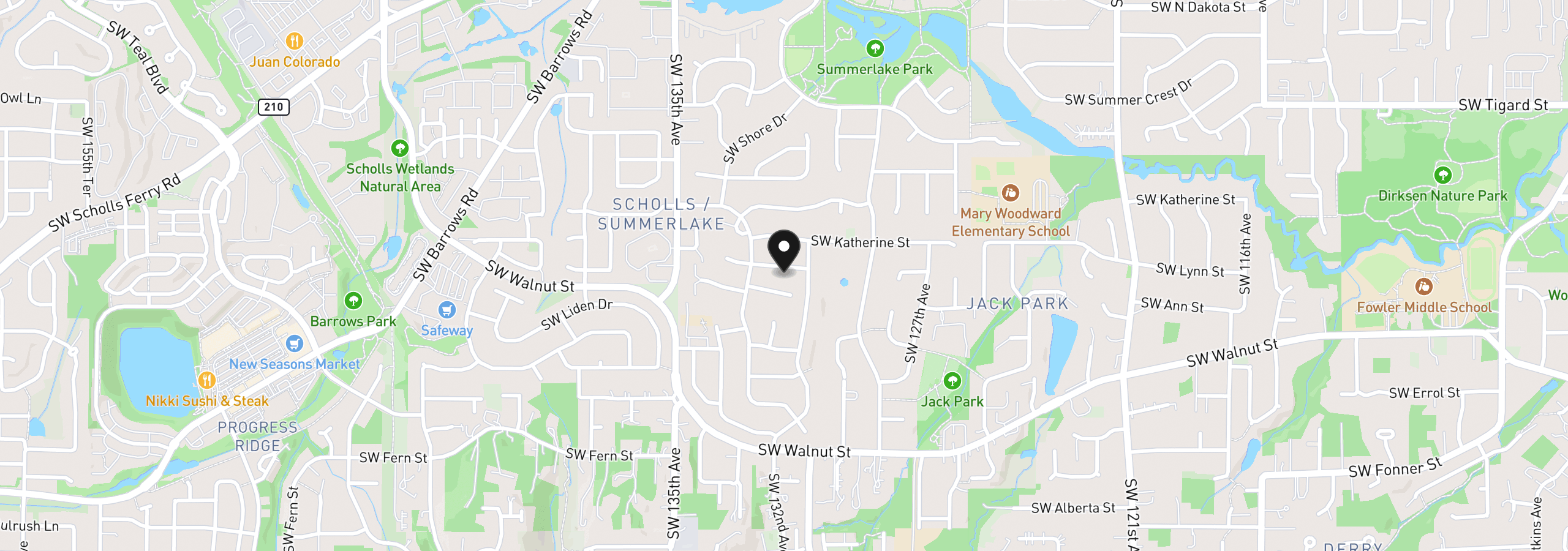 Map showing the location of 13136 SW Chimney Ridge St, Portland, OR 97223