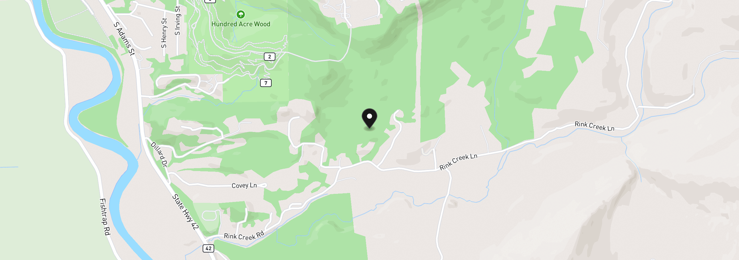 Map showing the location of 0 Cougar Rd, Coquille, OR 97423