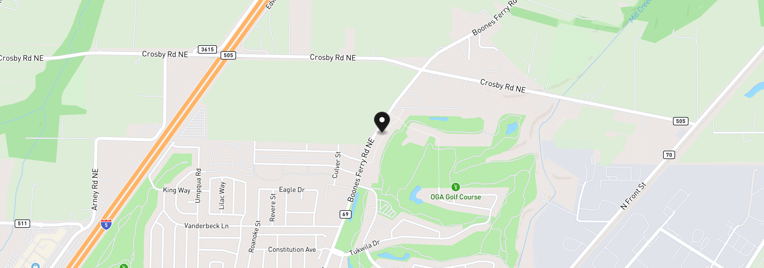 Map showing the location of 3221 Nightingale Dr, Woodburn, OR 97071
