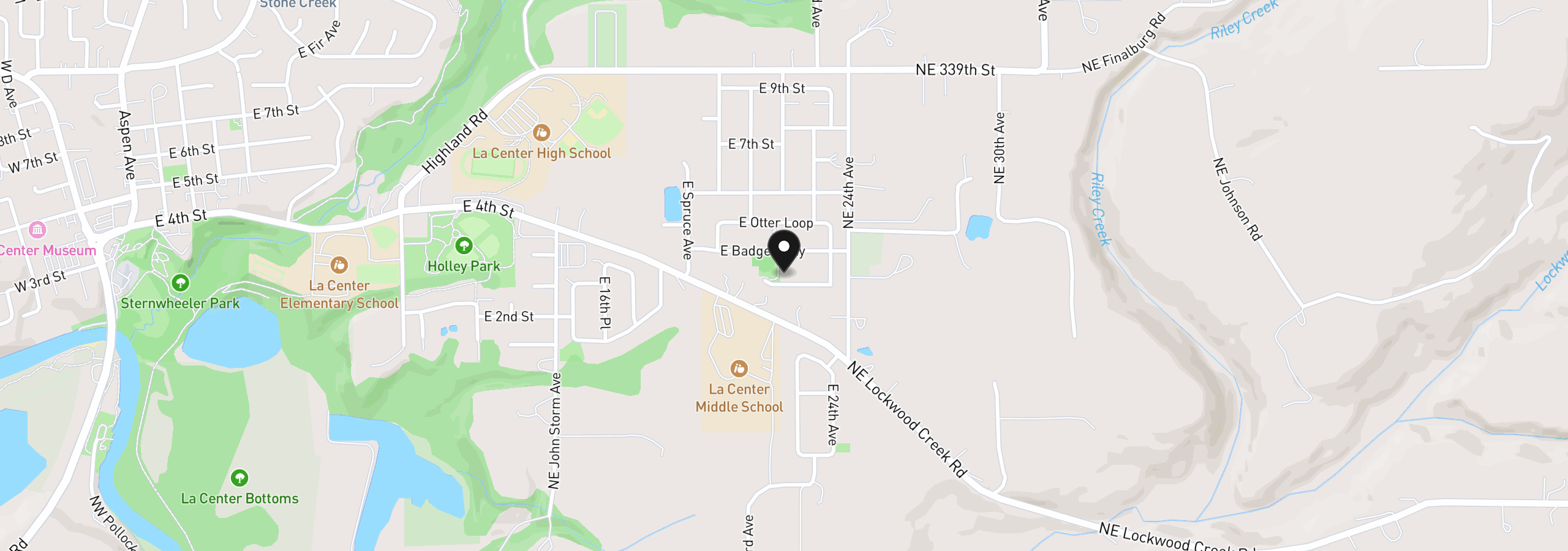 Map showing the location of 2201 E Juniper Cir 20, La Center, Wa 98629