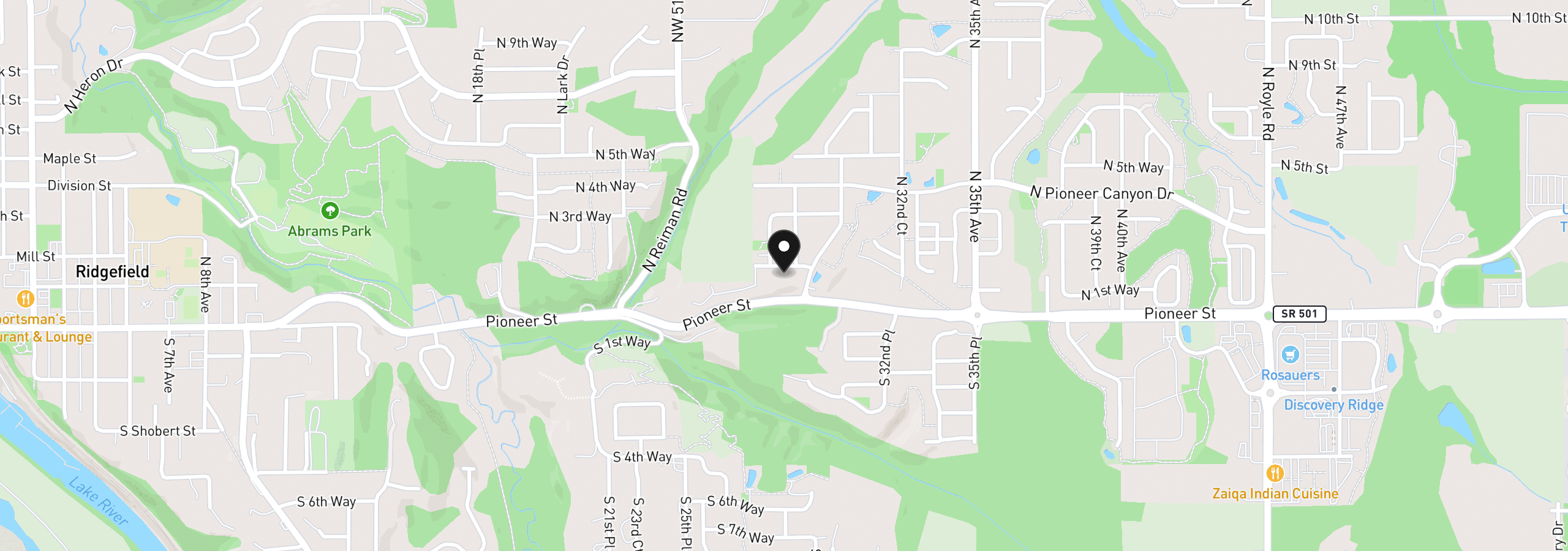 Map showing the location of 2811 N 2nd Way, Ridgefield, Wa 98642
