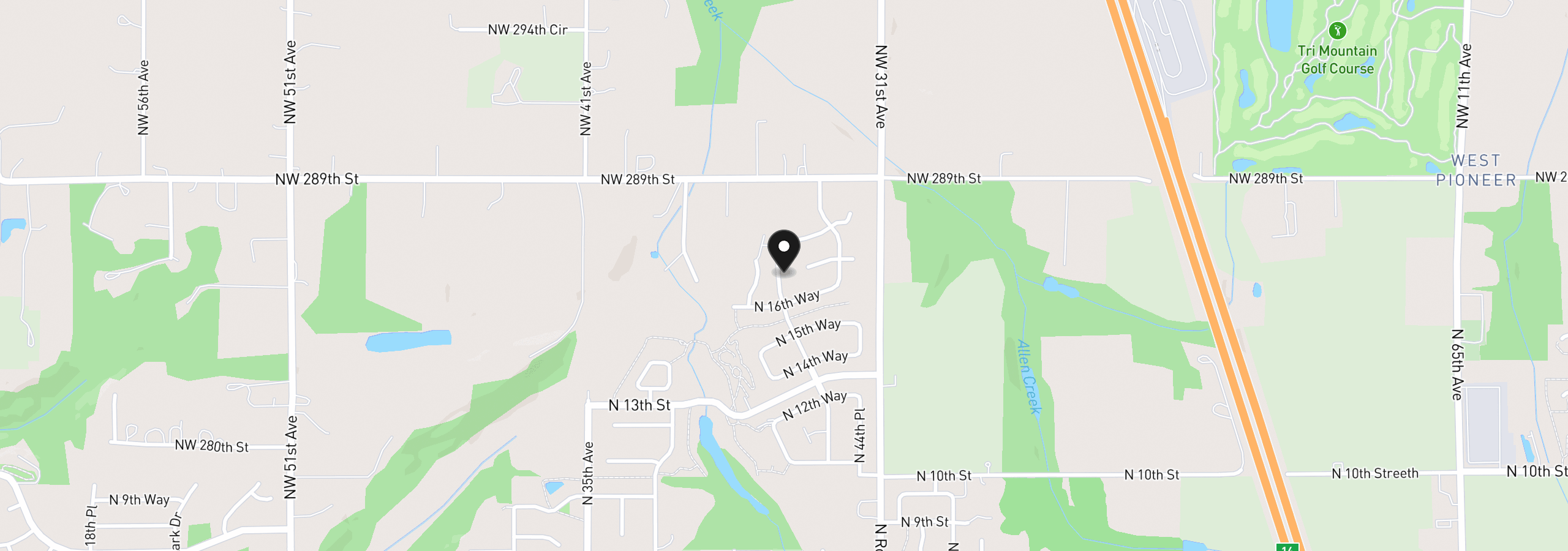Map showing the location of 1626 N Paradise Ave, Ridgefield, Wa 98642