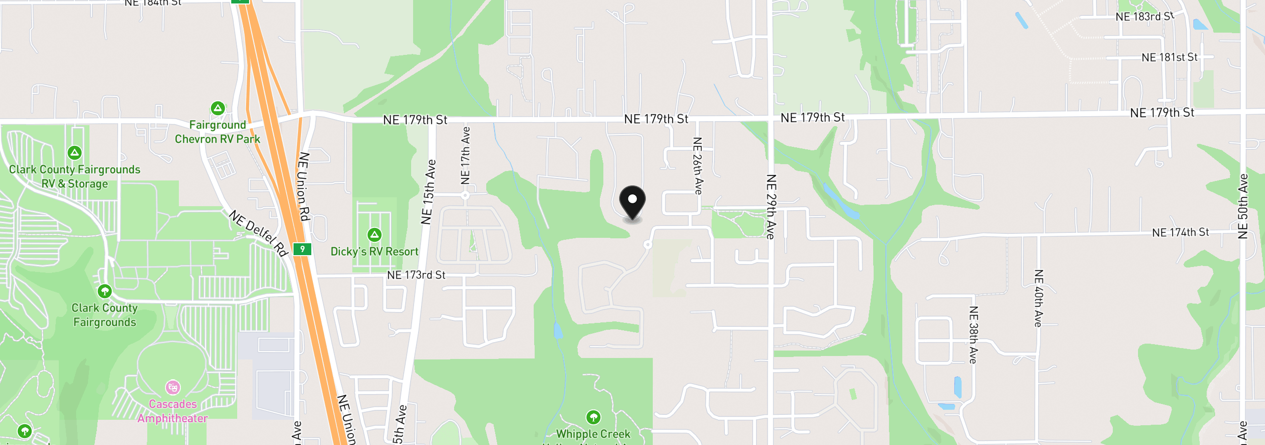 Map showing the location of 2217 NE 179th St 38, Ridgefield, Wa 98642