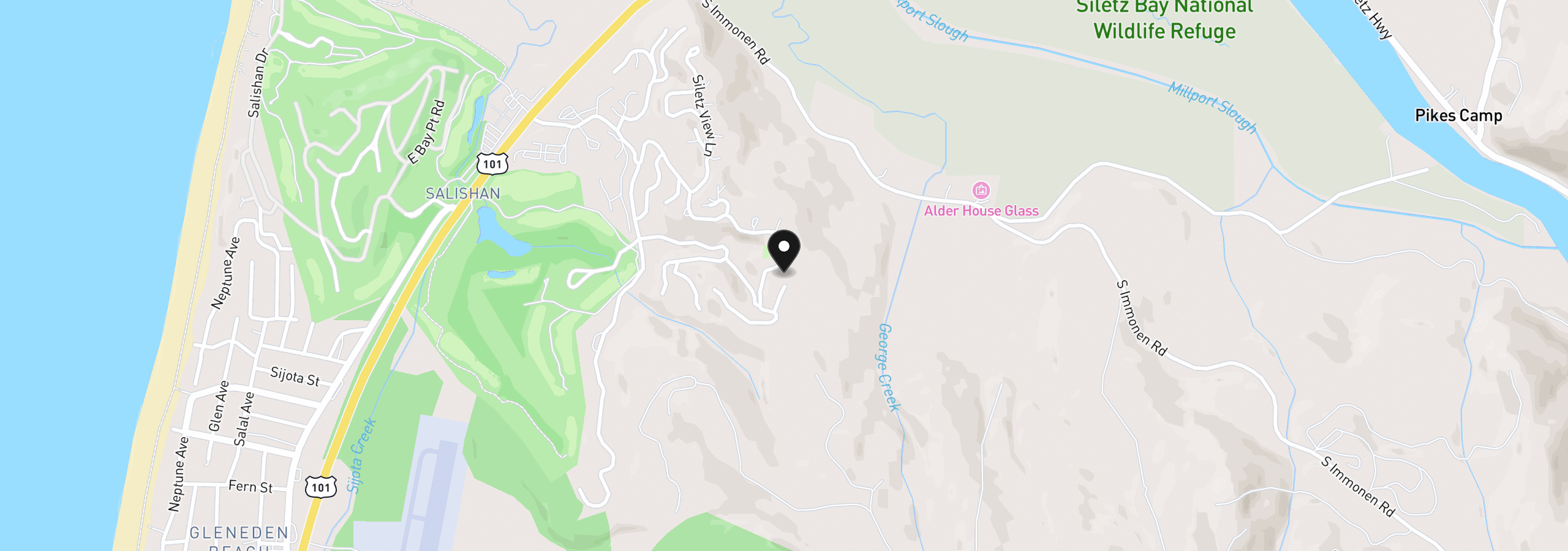 Map showing the location of 527 Eagles Nest Ln, Gleneden Beach, OR 97388