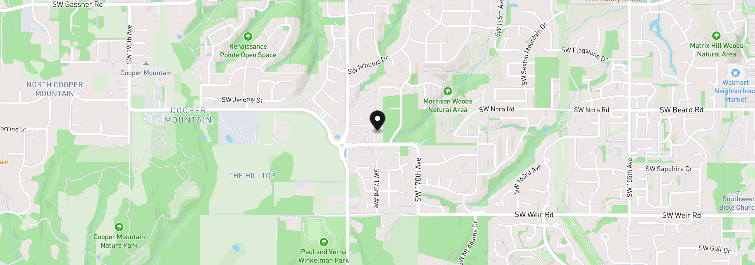 Map showing the location of 17295 SW Kemmer Rd, Beaverton, OR 97007