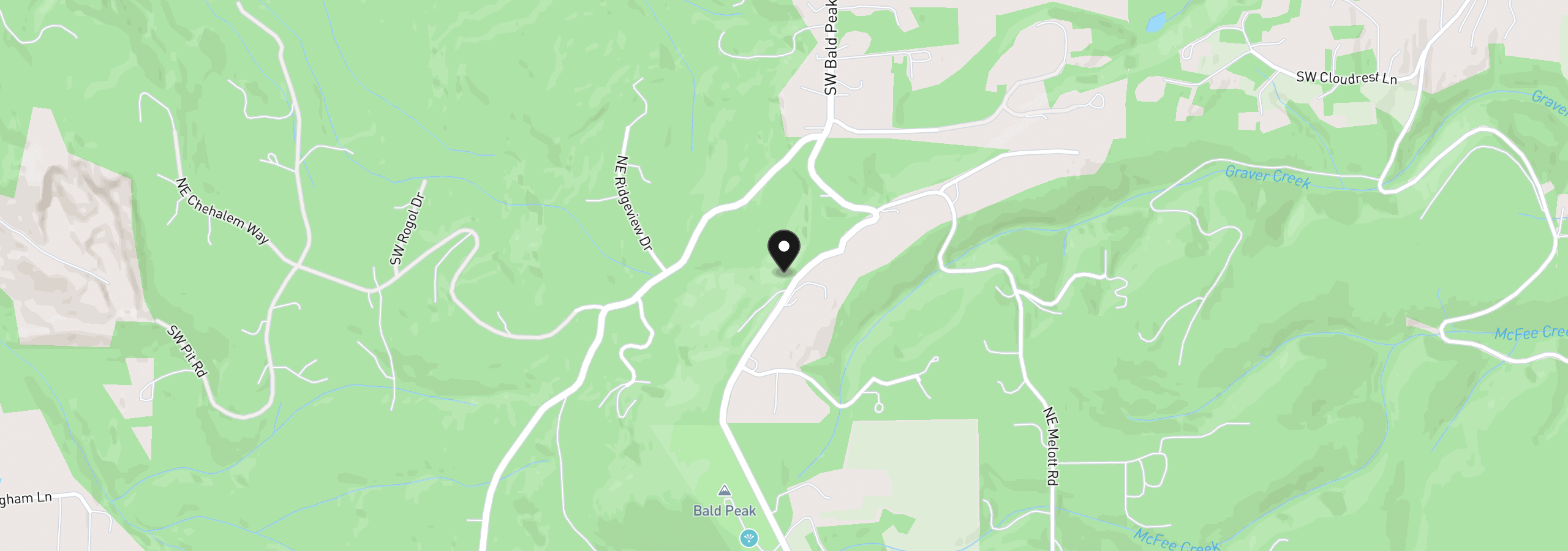 Map showing the location of 25475 NE Bald Peak Rd, Hillsboro, OR 97123
