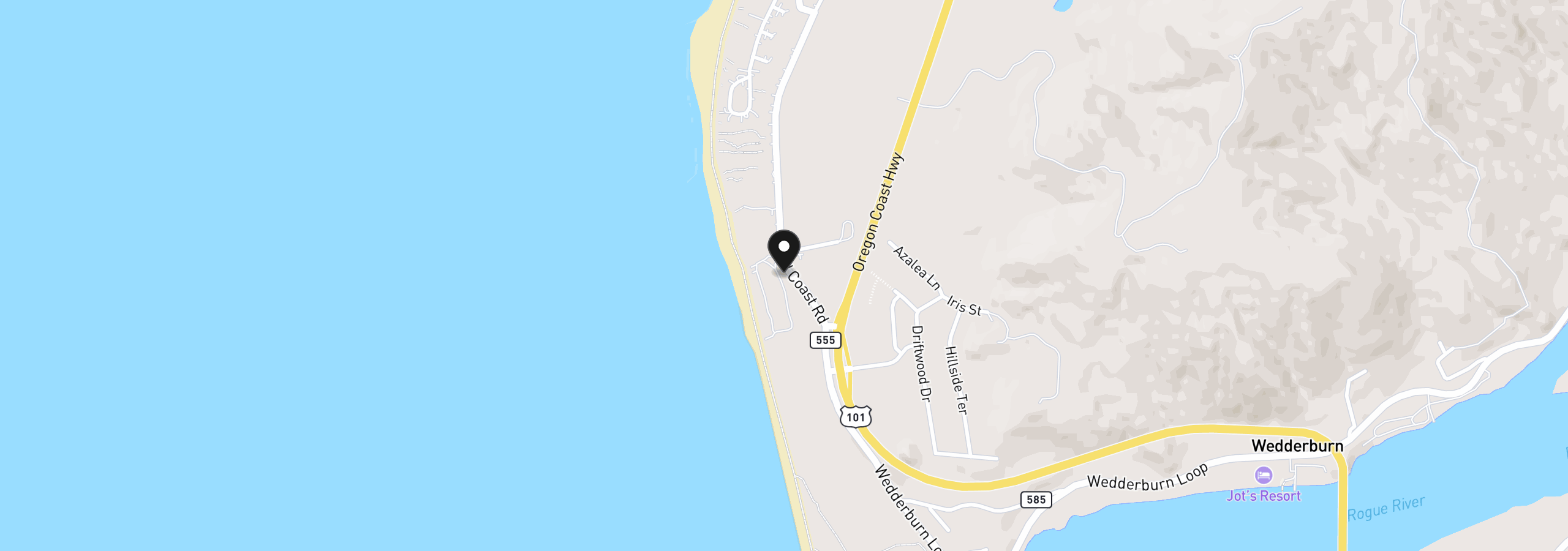Map showing the location of 900 Old Coast Rd 2, Gold Beach, OR 97444