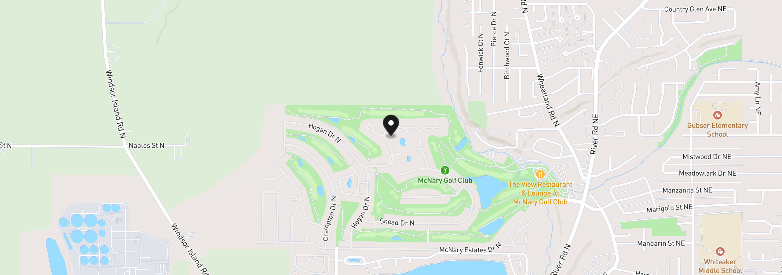 Map showing the location of 732 Castle Pines Dr N, Keizer, OR 97303