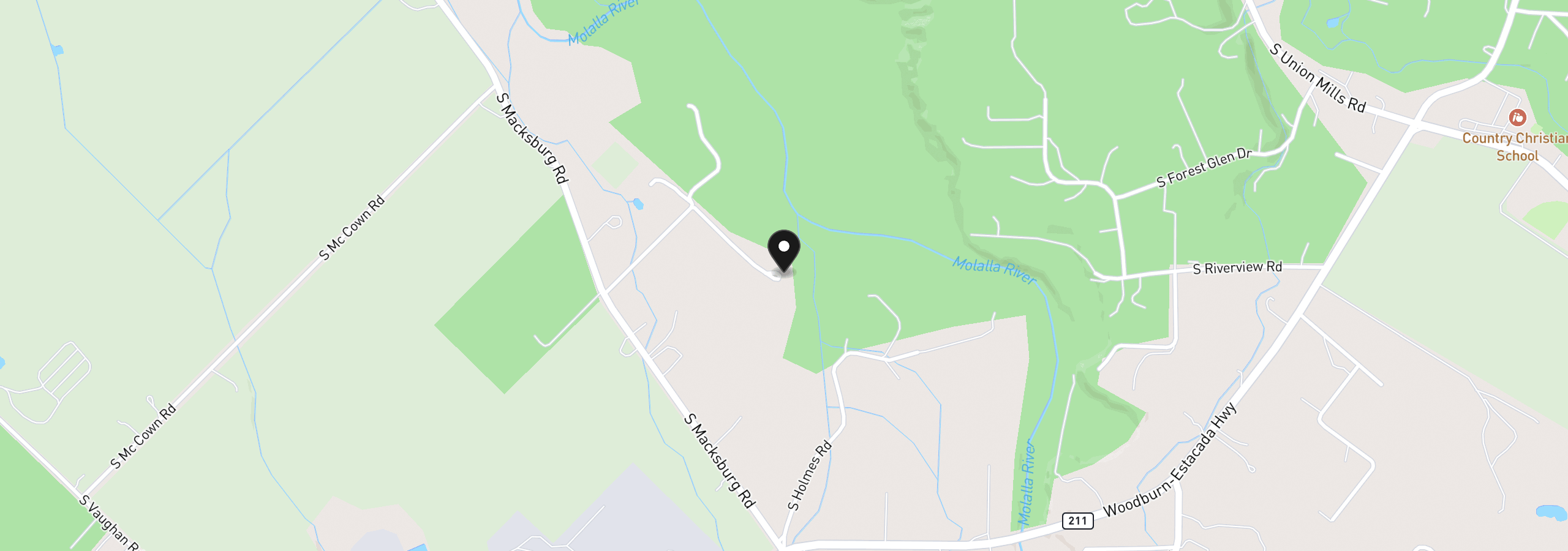 Map showing the location of 15047 S Macksburg Rd, Molalla, OR 97038