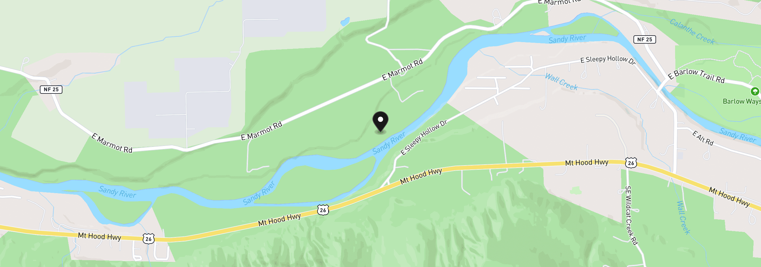 Map showing the location of 58200 E Marmot Rd, Sandy, OR 97055
