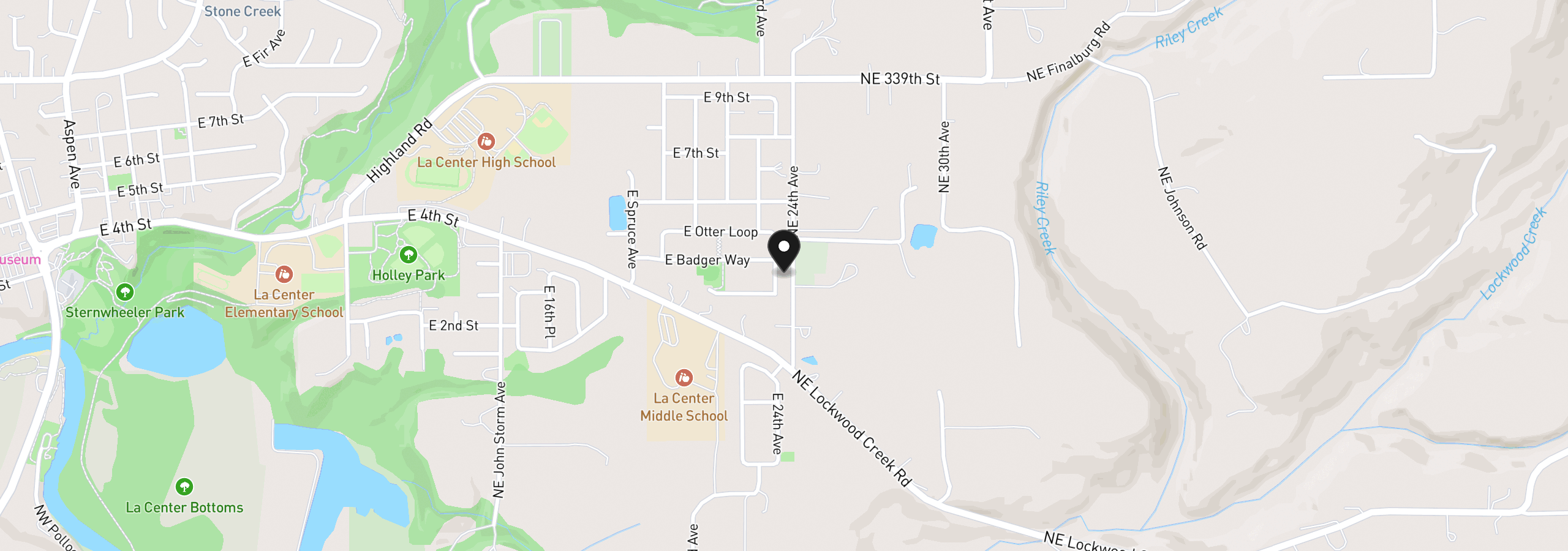 Map showing the location of 309 E Caribou Ct 23, La Center, Wa 98629